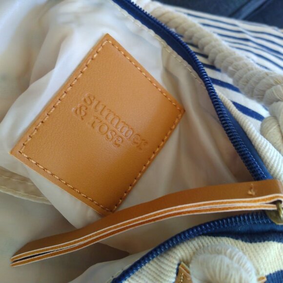 BNWT Summer & Rose navy and cream striped tote - Picture 3 of 3